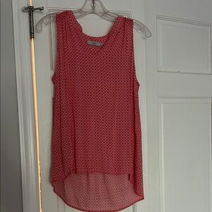 Dalia Red Geometric Sleeveless Tank